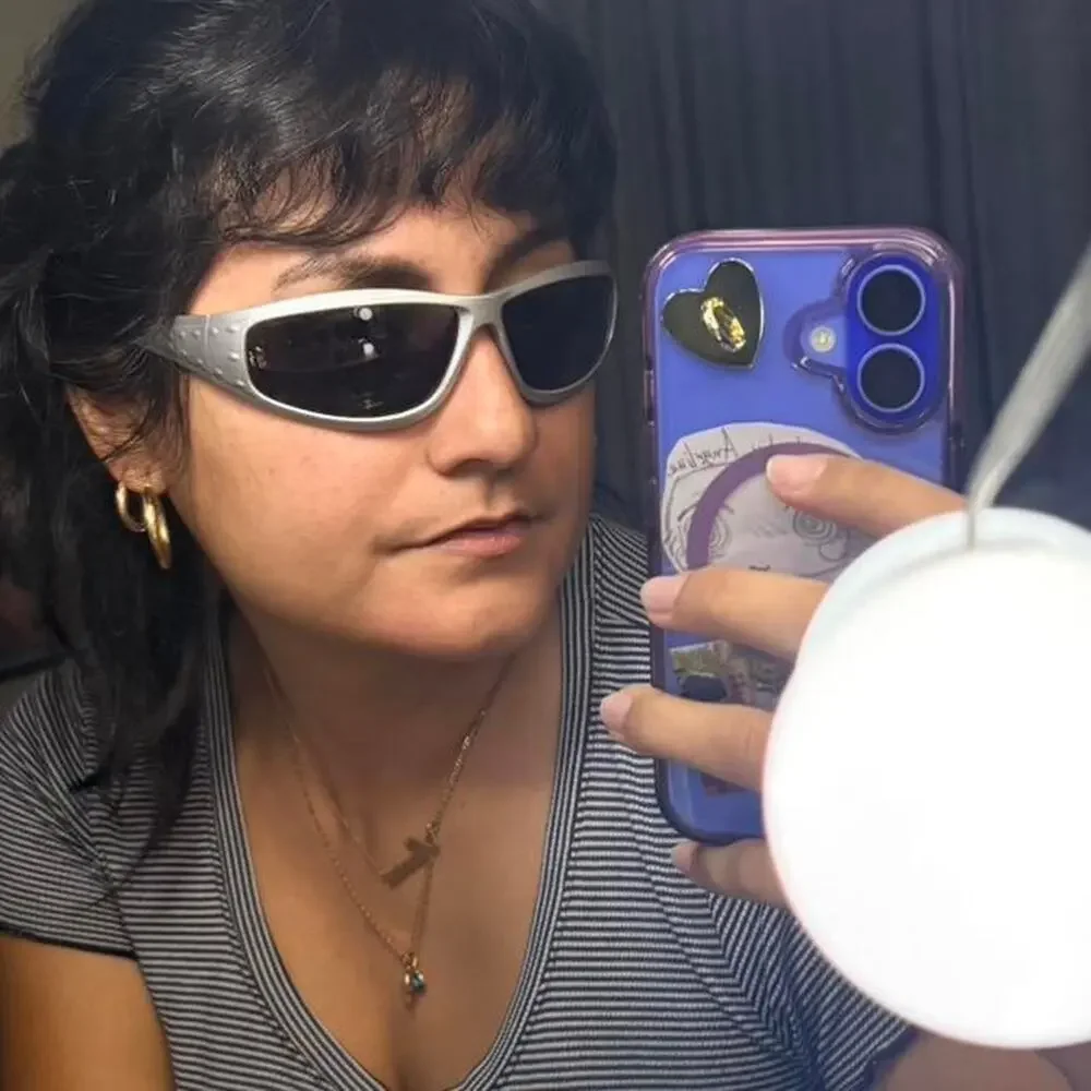 Unisex silver grey sunglasses Cyberpunk y2k